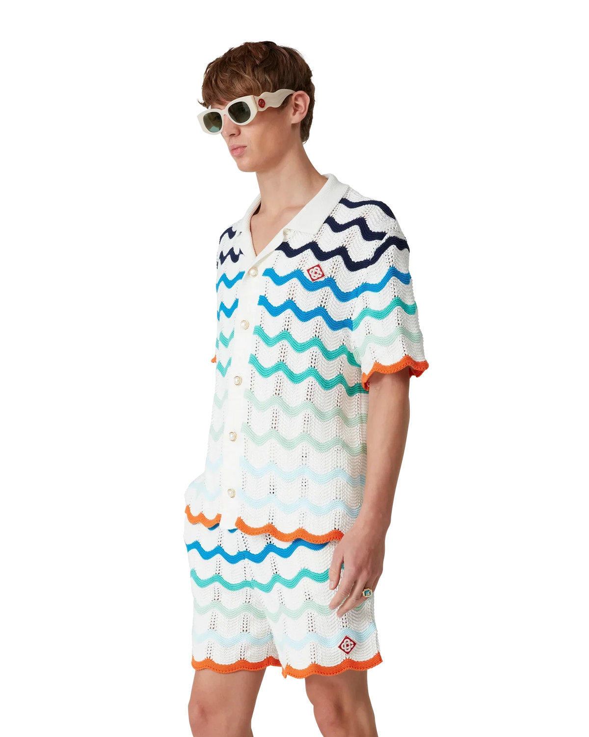 Gradient Wave Crochet Shirt — image 5