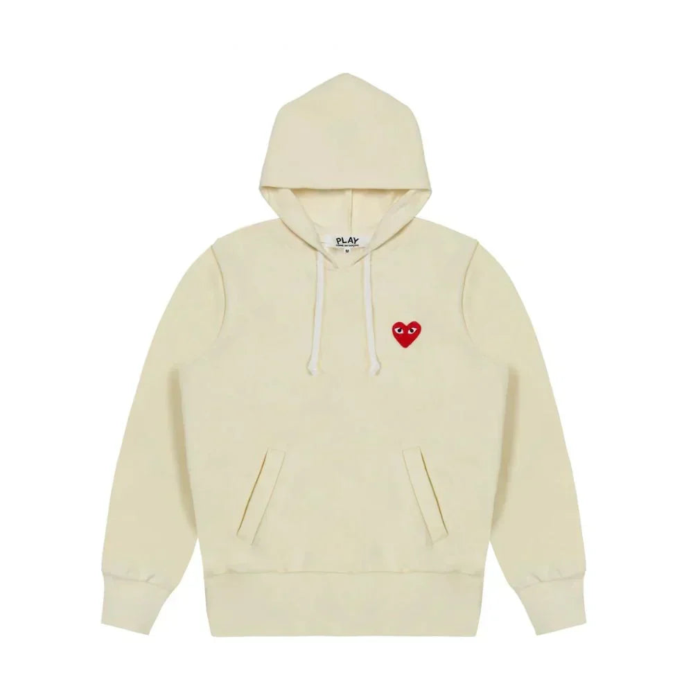 Comme des Garcons Play Red Heart Sweatshirt Ivory — image 1
