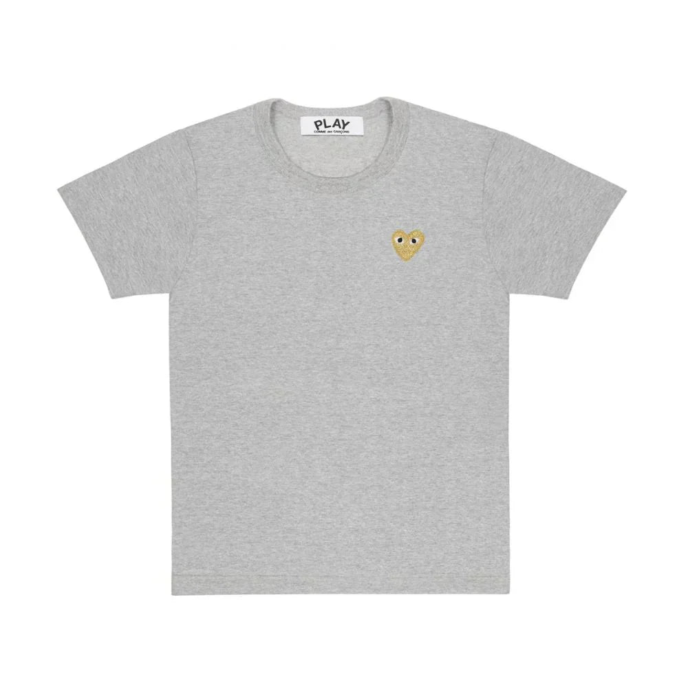 Comme des Garçons Play T-Shirt Gold Heart Emblem Grey — image 1