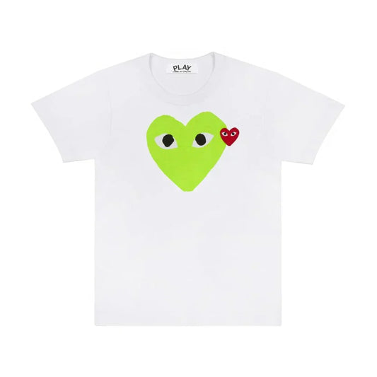 Comme des Garçons Play T-Shirt Green Heart White — image 1