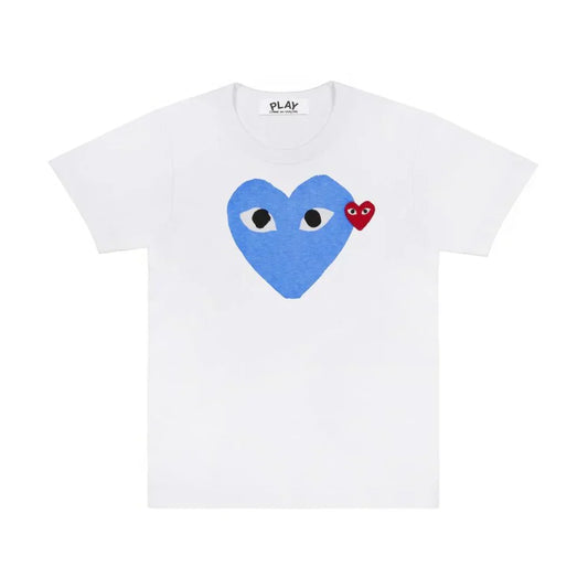 Comme des Garçons Play T-Shirt Blue Heart White — image 1