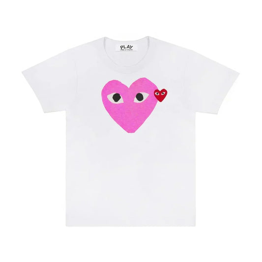Comme des Garçons Play T-Shirt Pink Heart White — image 1