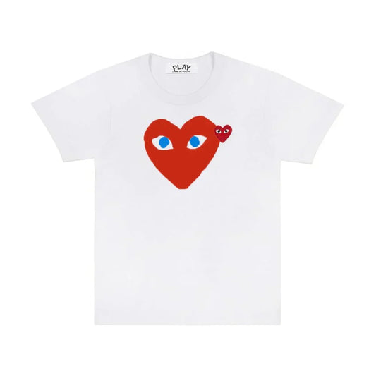 Comme des Garçons Play Blue Eyes T-Shirt Red Heart White — image 1