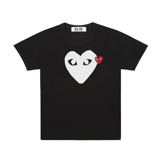 Comme des Garçons Play Print T-Shirt Embroidered Heart Red Black / White — image 1