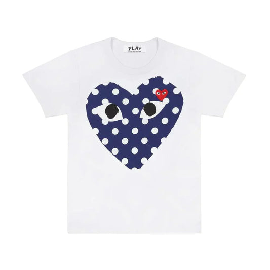 Comme des Garçons Play Blue Polka Dot Heart T-Shirt — image 1