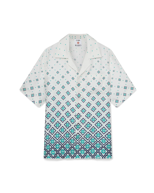 Gradient Monogram Short Sleeve Silk Shirt — image 1