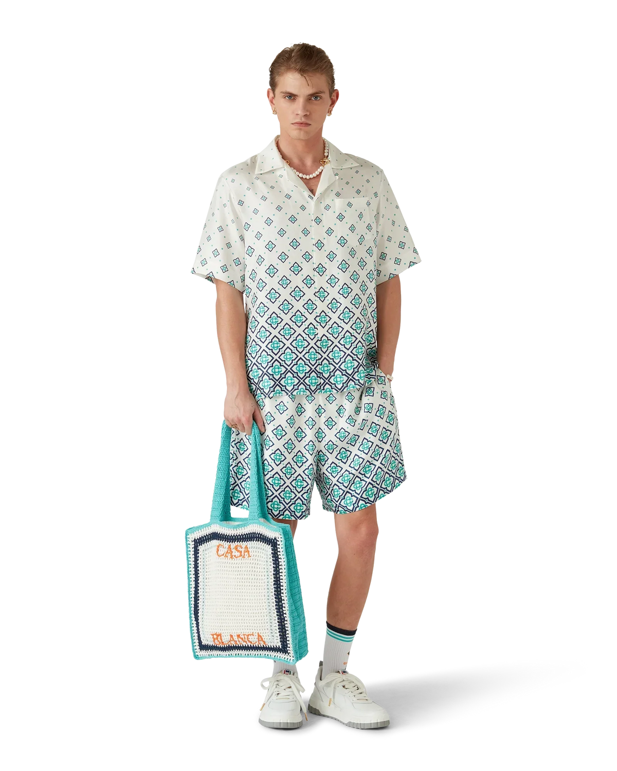 Gradient Monogram Short Sleeve Silk Shirt — image 7
