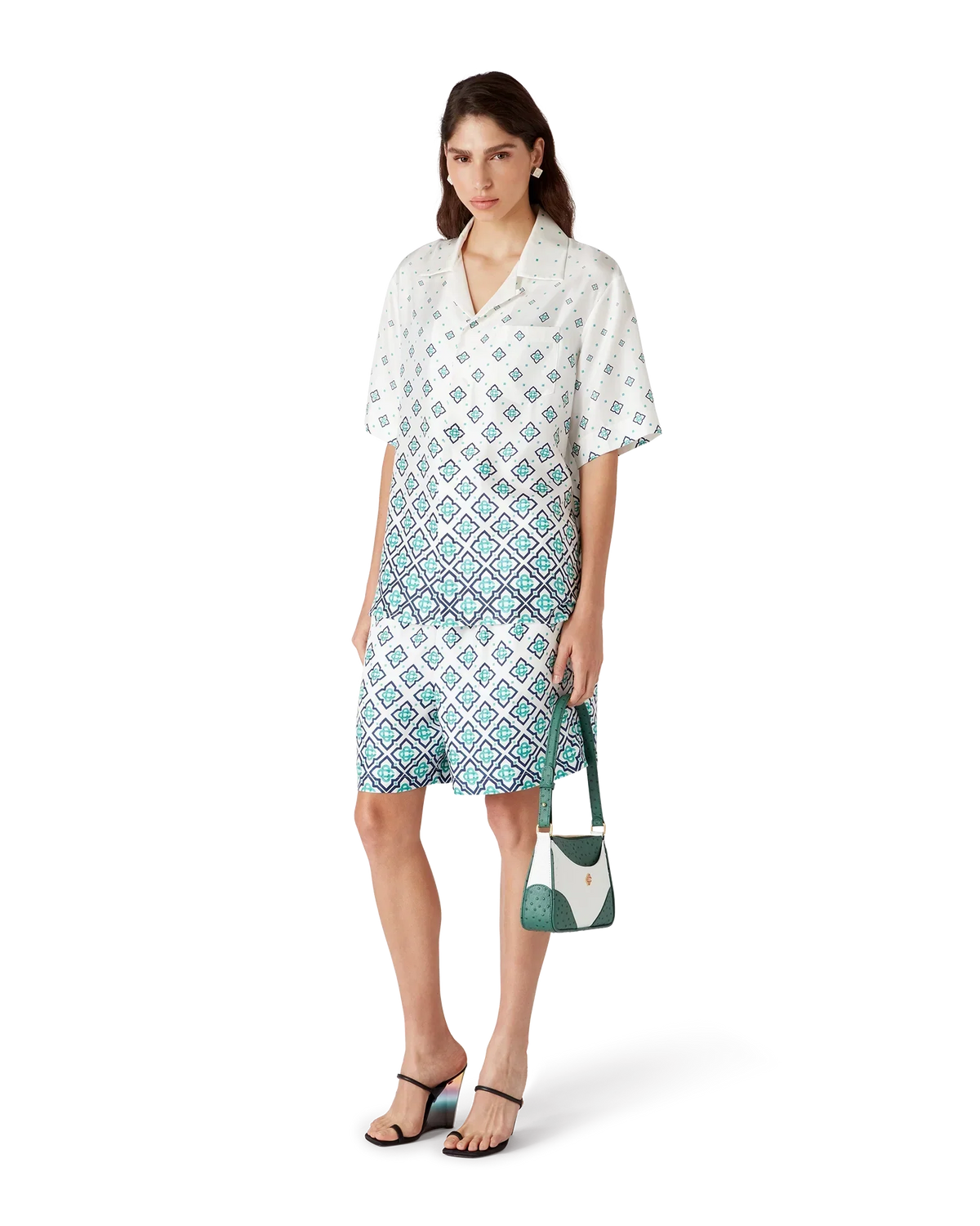 Gradient Monogram Short Sleeve Silk Shirt — image 2
