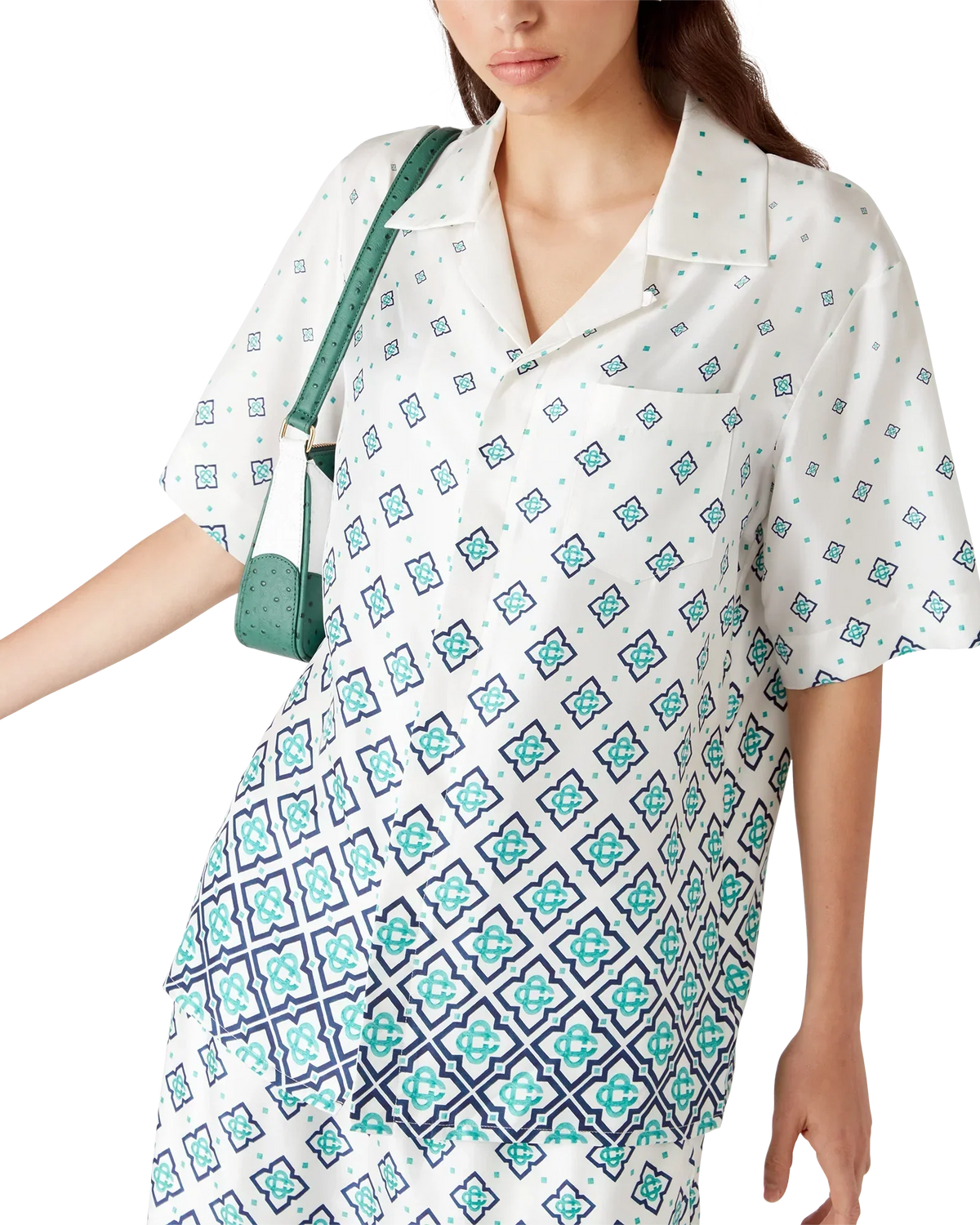 Gradient Monogram Short Sleeve Silk Shirt — image 4