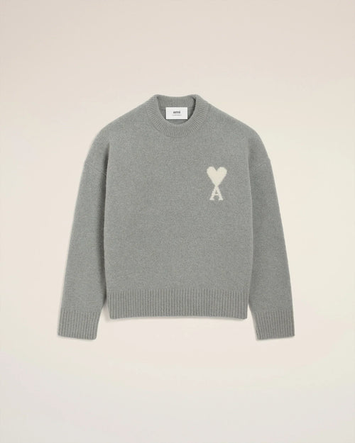 Pull Ami Paris Gris Clair Blanc — image 1