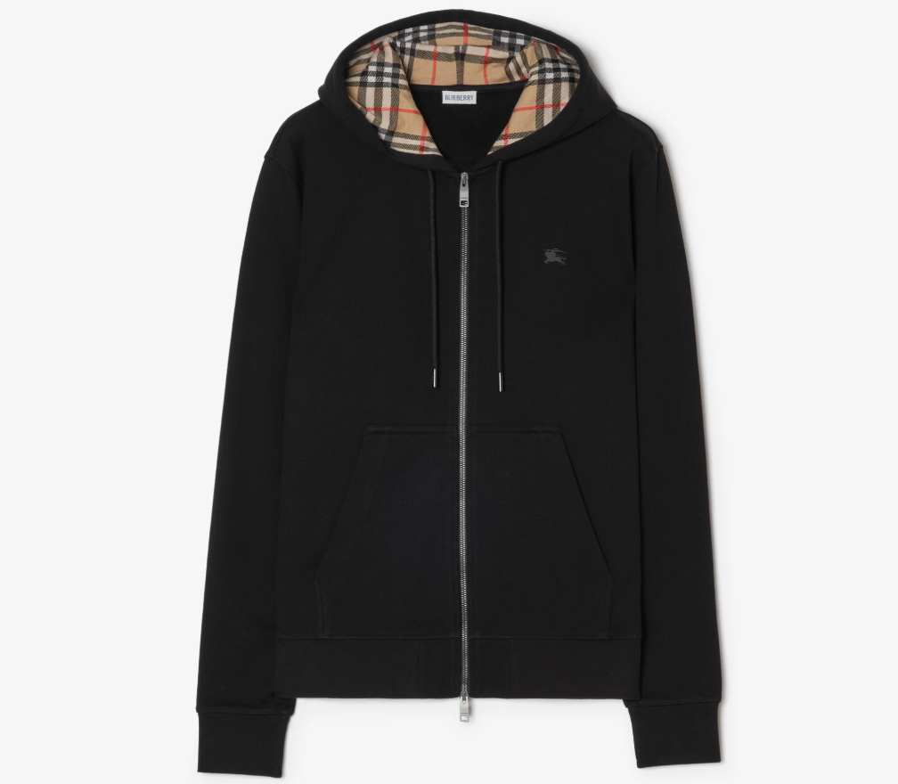 Veste Burberry zippée à capuche à carreaux