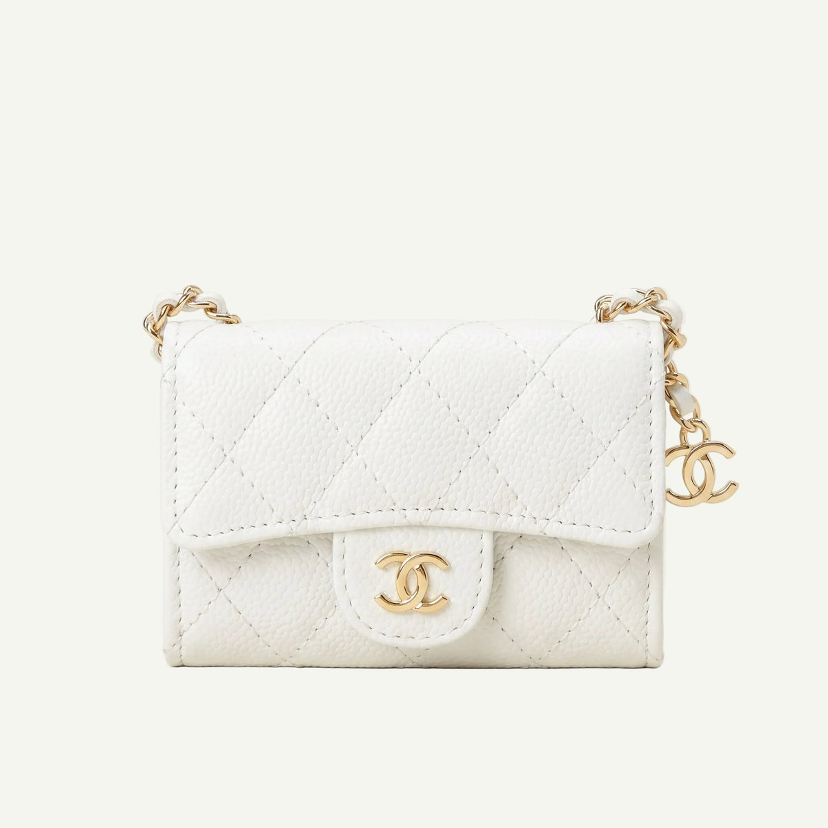 Pochette à Chaîne Matelassée - Blanc — image 1
