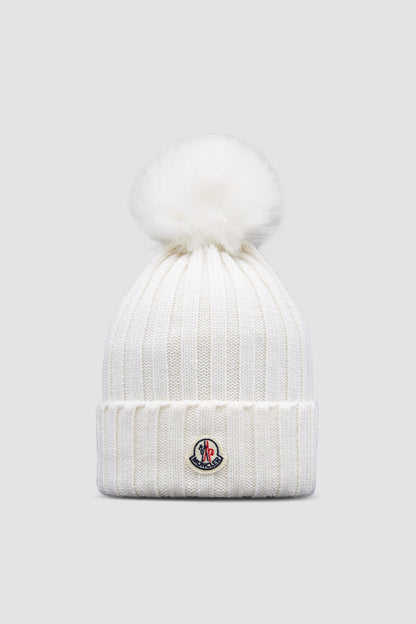 Bonnet Moncler avec pompon Blanc — image 1