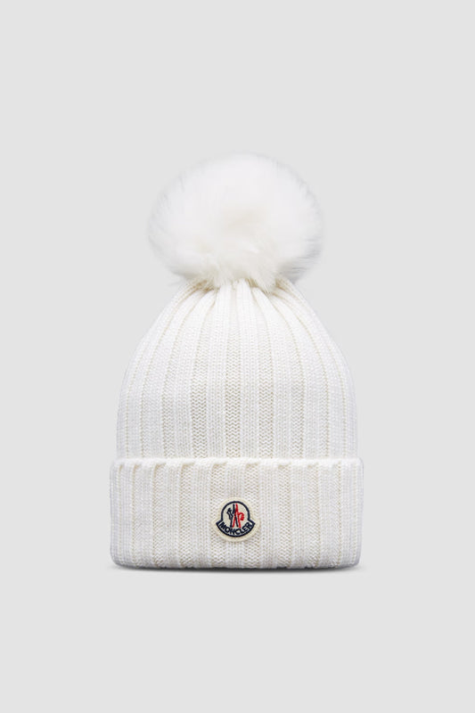 Bonnet Moncler avec pompon Blanc — image 1