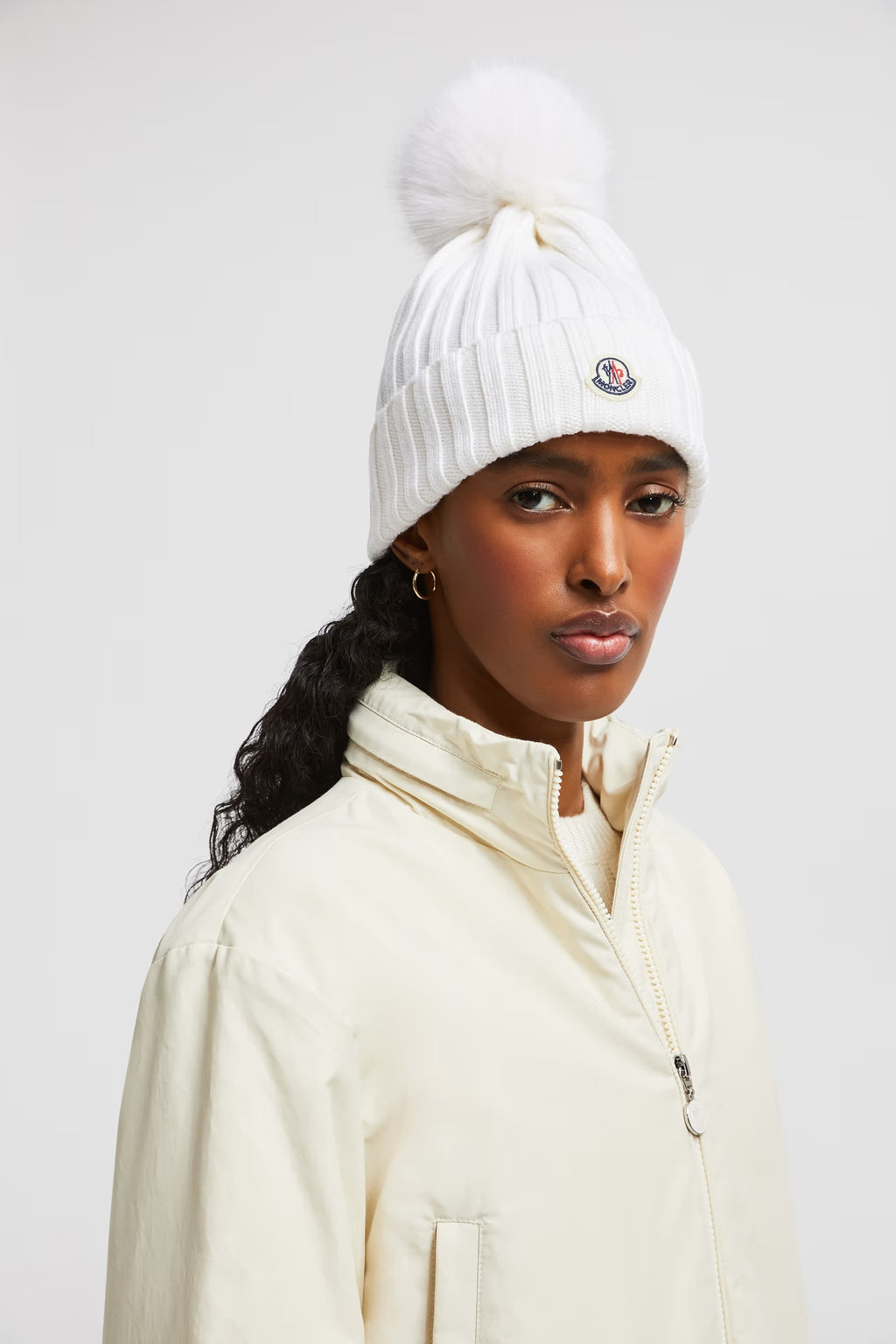 Bonnet Moncler avec pompon Blanc — image 2