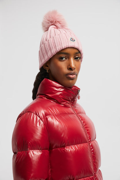 Bonnet Moncler avec pompon Rose — image 2