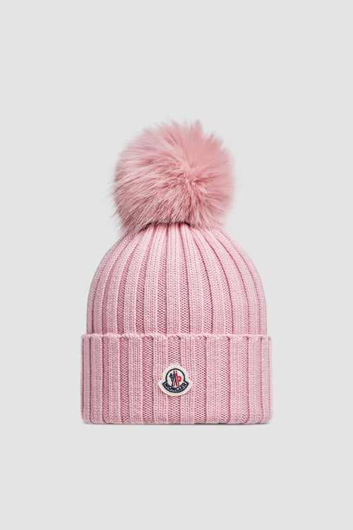 Bonnet Moncler avec pompon Rose — image 1