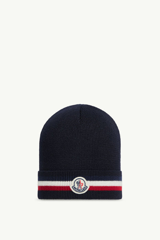 Bonnet Moncler Tricolore Bleu Marine — image 1