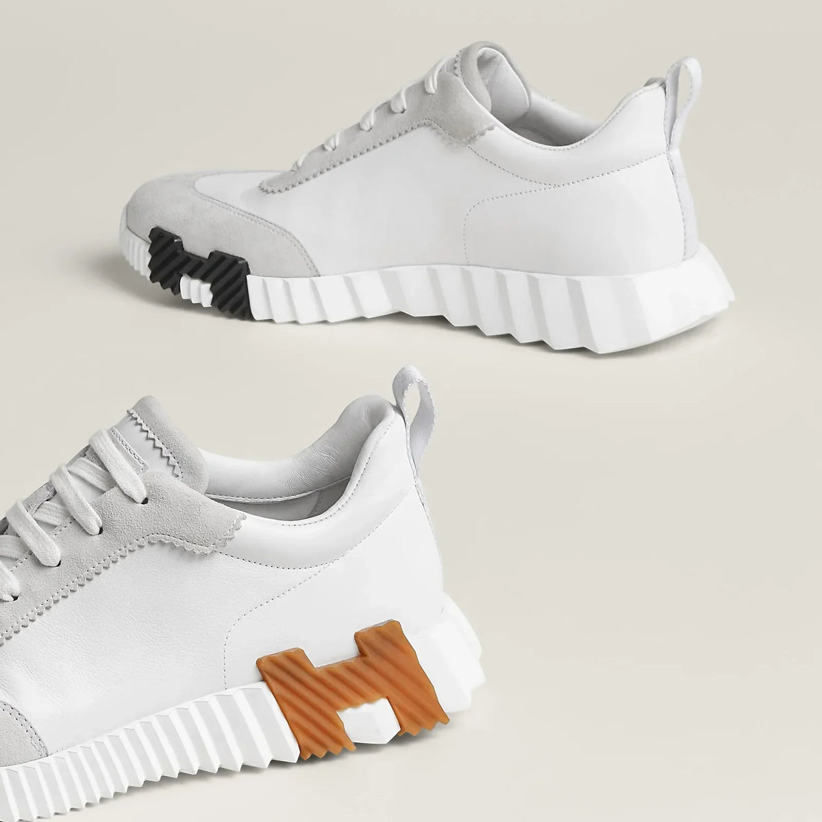 Hermès Bouncing Cuir Blanc/Marron — image du produit