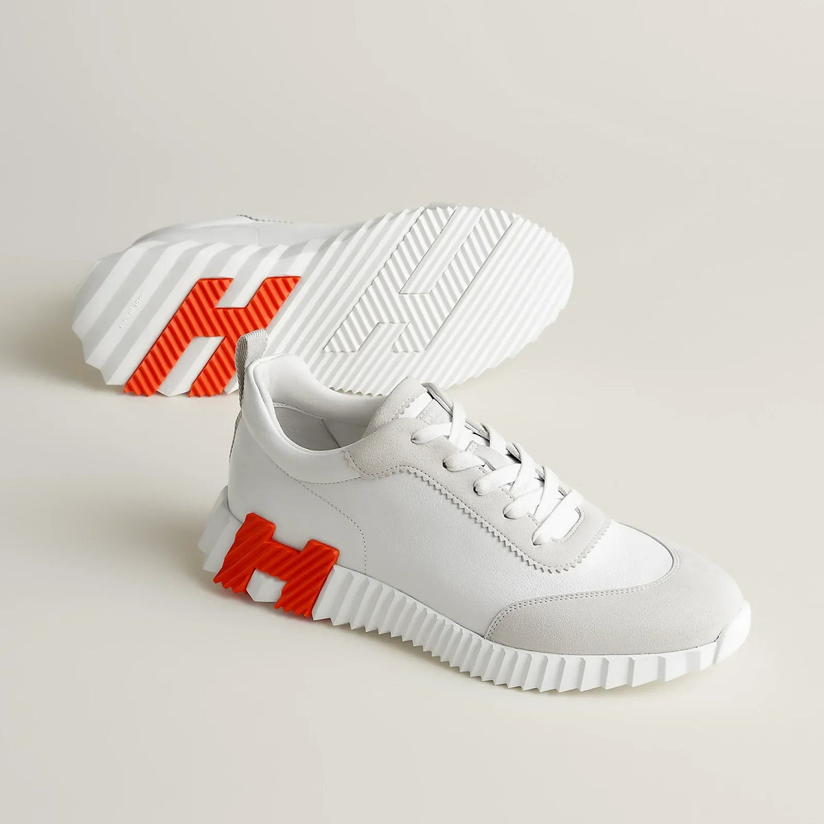 Hermès Bouncing Cuir Blanc/Orange — vue du produit