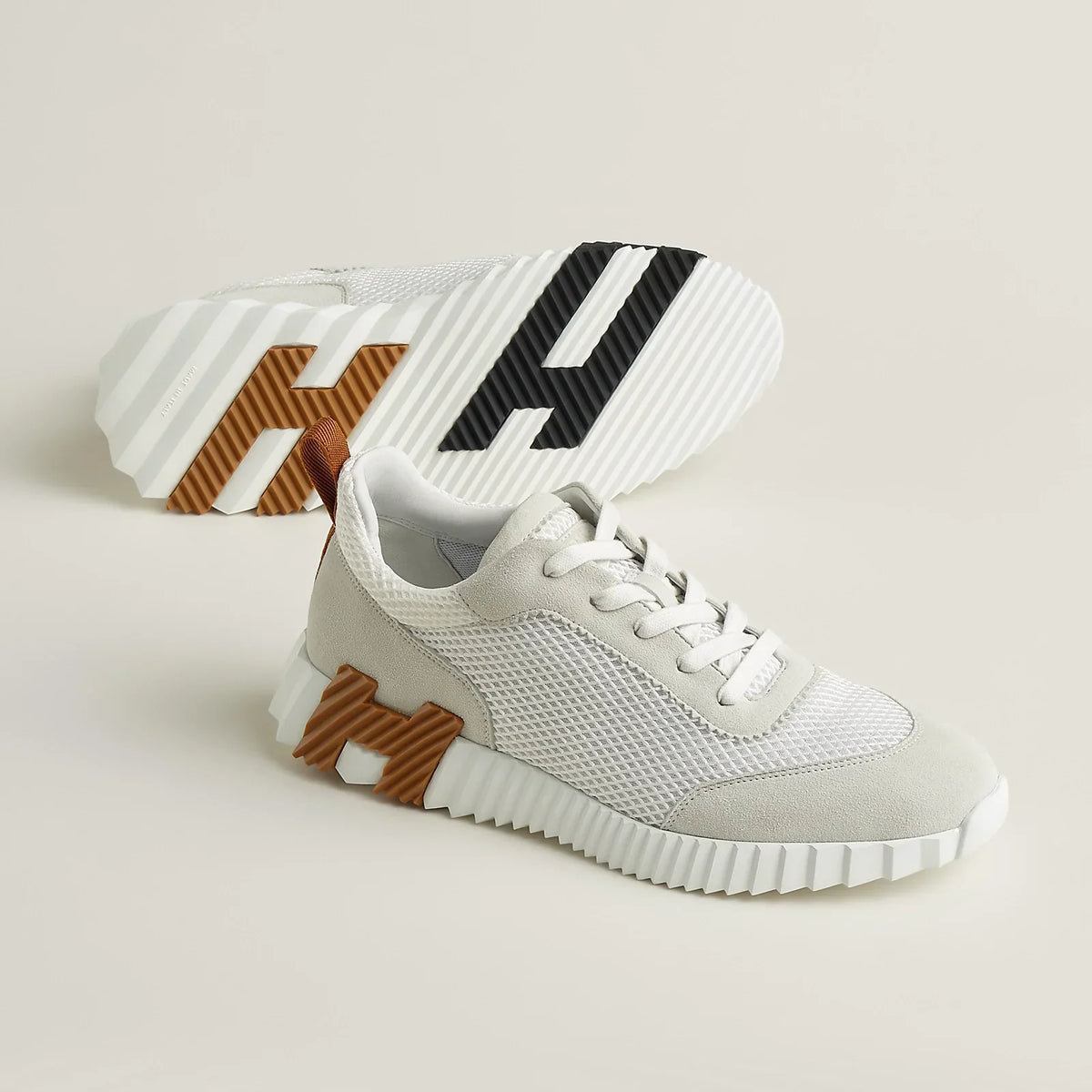 Hermès Bouncing Blanc/Marron — vue du produit
