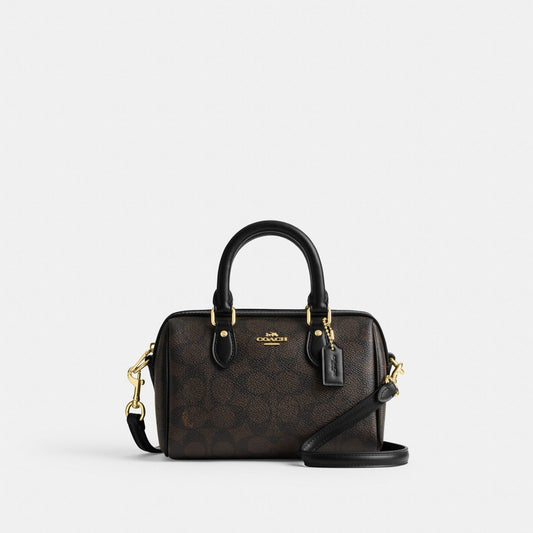 Coach Mini Sac Bandoulière Rowan Toile - Marron — image 1