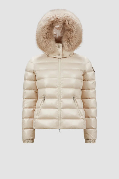 Doudoune courte à capuche Moncler Badyf Beige clair – photo 2