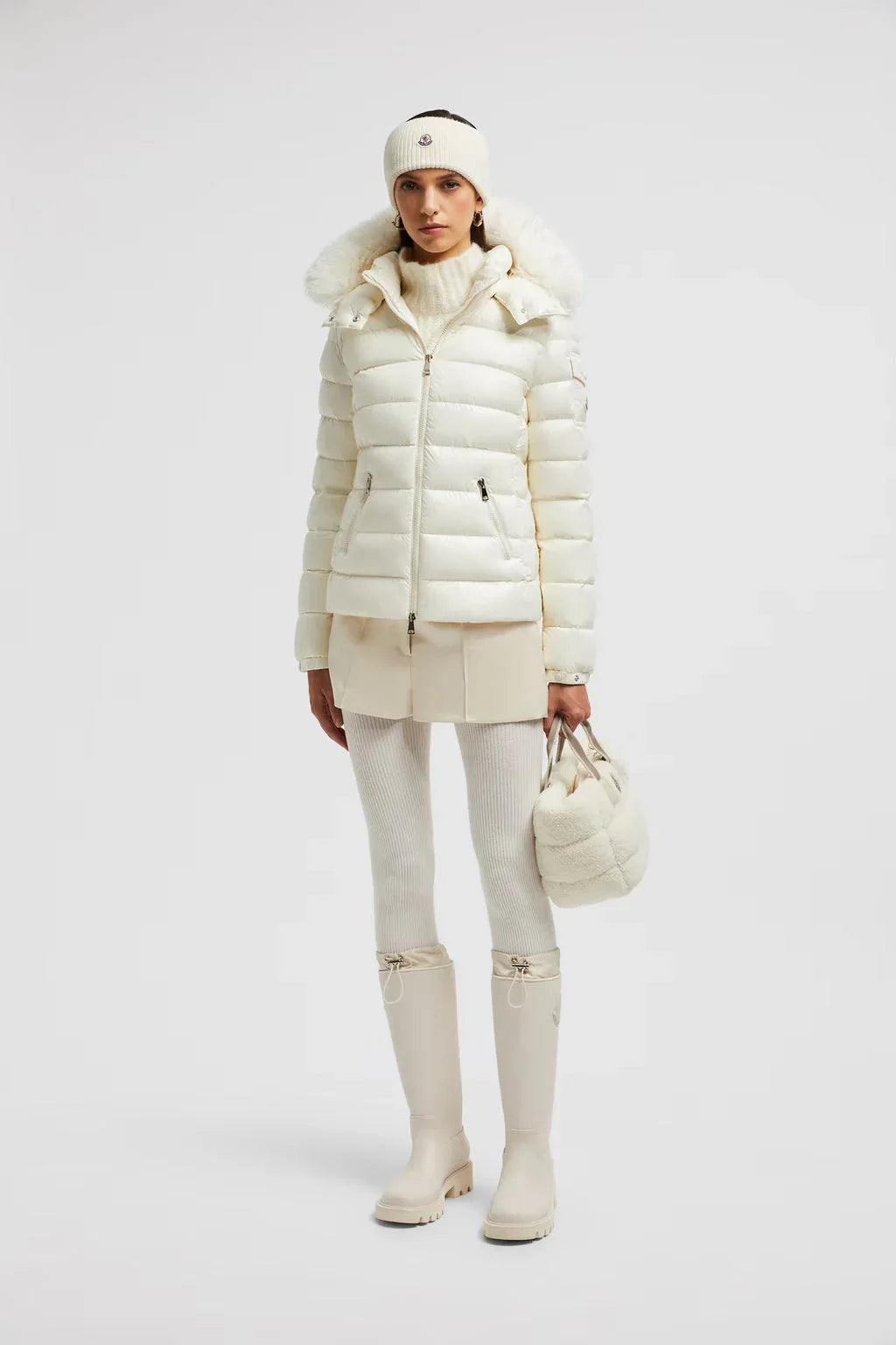 Doudoune courte à capuche Moncler Badyf Blanc – photo 1