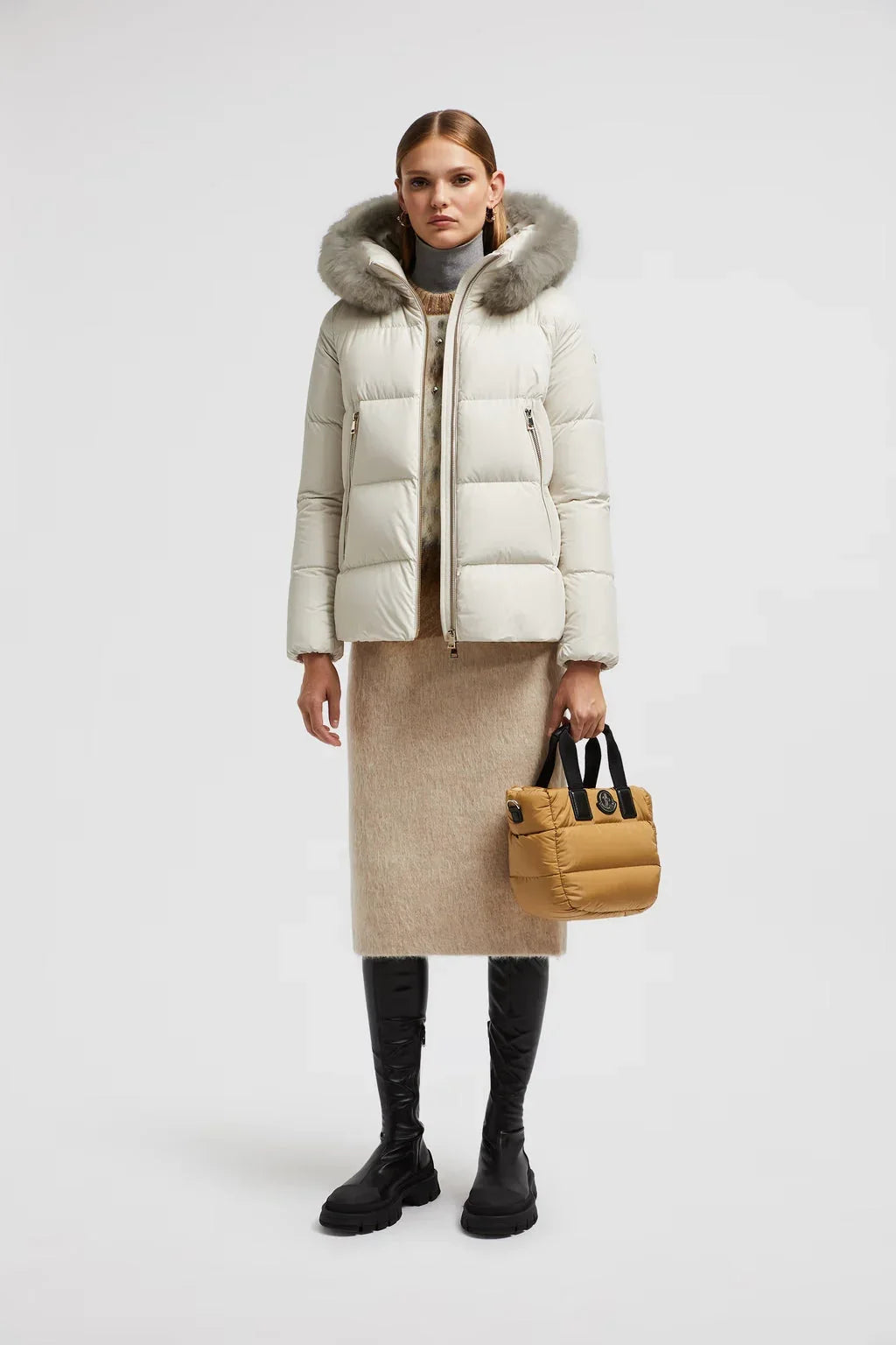 Doudoune courte a capuche Laichefur Moncler Blanc – photo 1