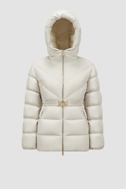 Doudoune courte Brosse à capuche et matelassage diagonal Moncler Blanc – photo 2