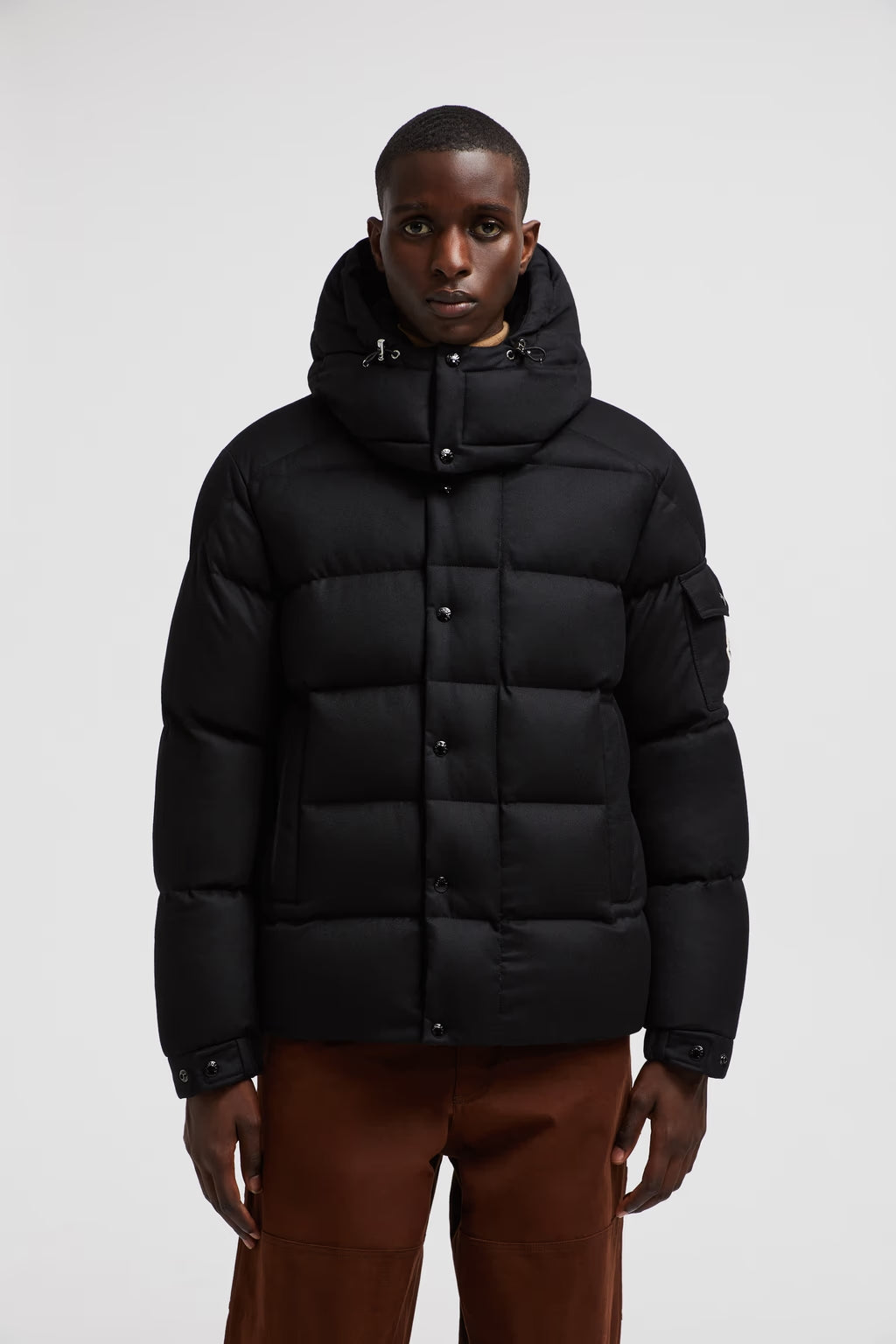 Doudoune courte en flanelle Vezere Moncler Noir – photo 1