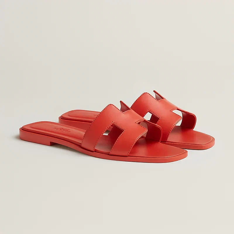 Hermes - Claquettes Orange capucine — image 1