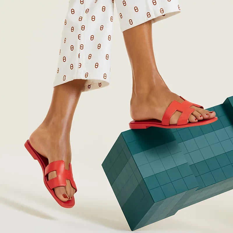 Hermes - Claquettes Orange capucine — image 2