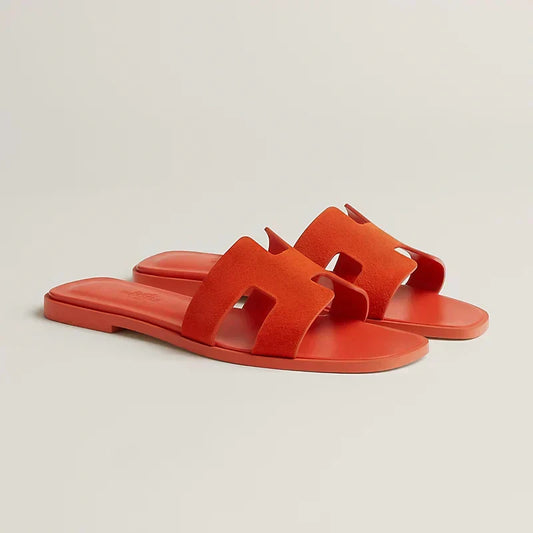 Hermes - Claquettes Orange Corail — image 1