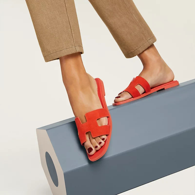 Hermes - Claquettes Orange Corail — image 2